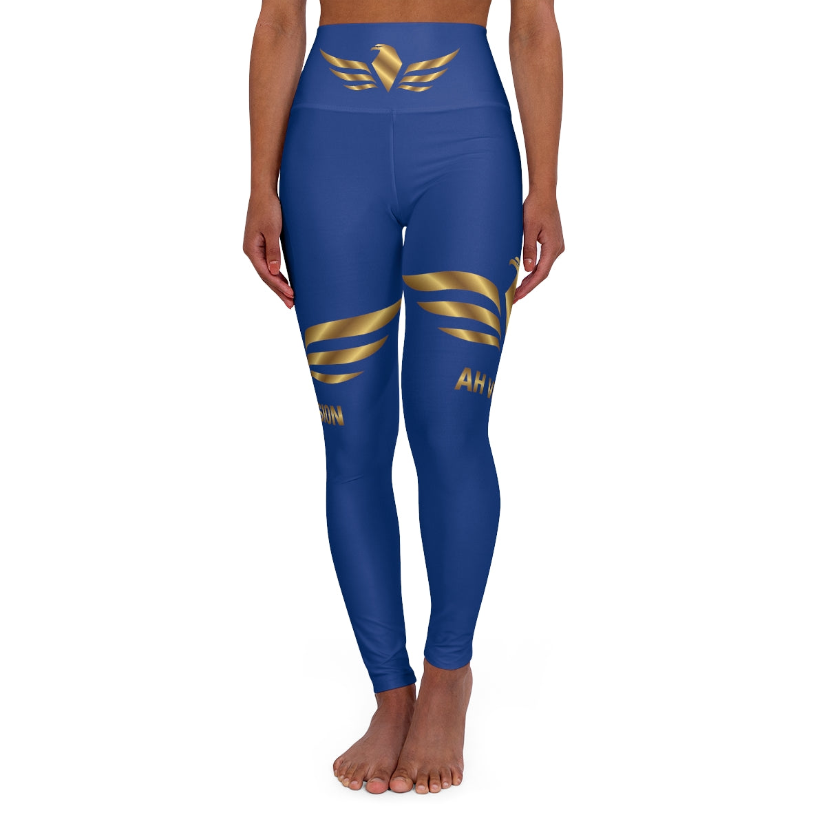 High Waisted Blue Yoga Leggings - AH VISION