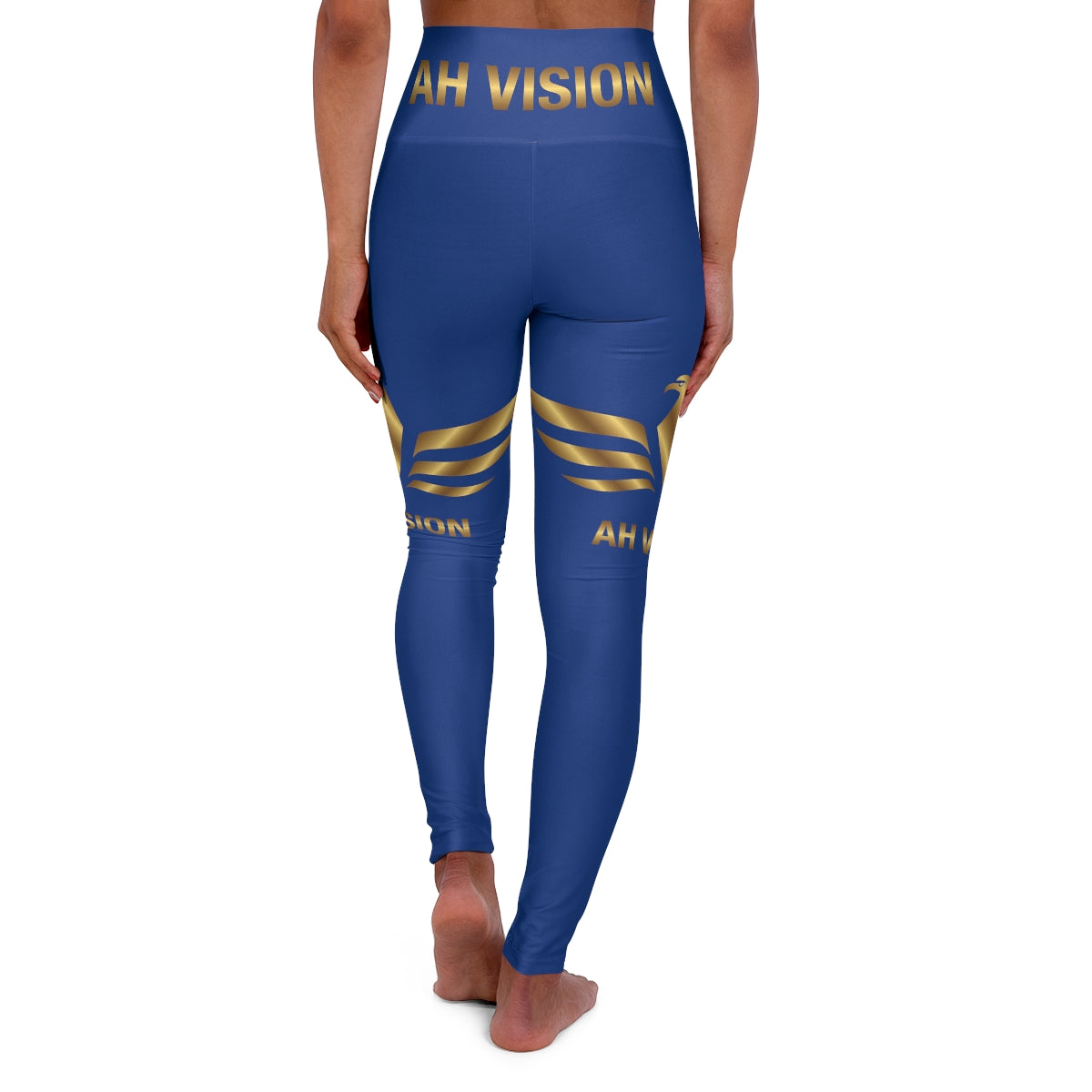 High Waisted Blue Yoga Leggings - AH VISION
