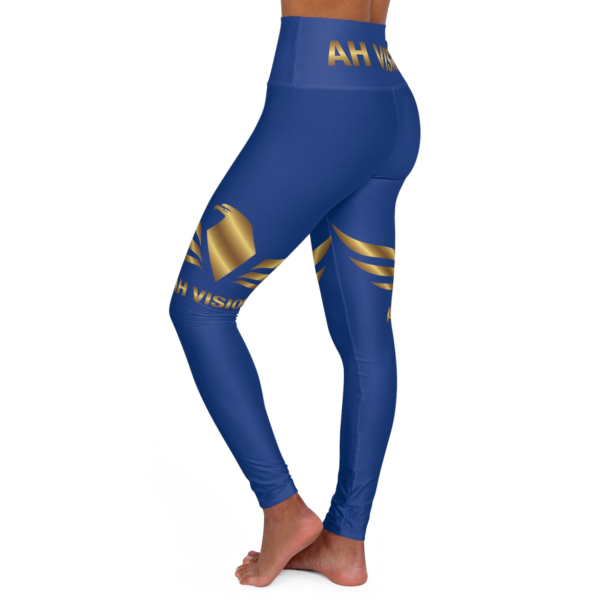 High Waisted Blue Yoga Leggings - AH VISION
