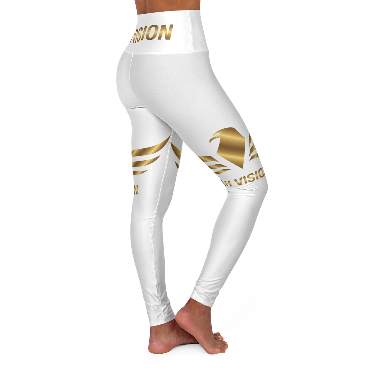 High Waisted White Yoga Leggings - AH VISION
