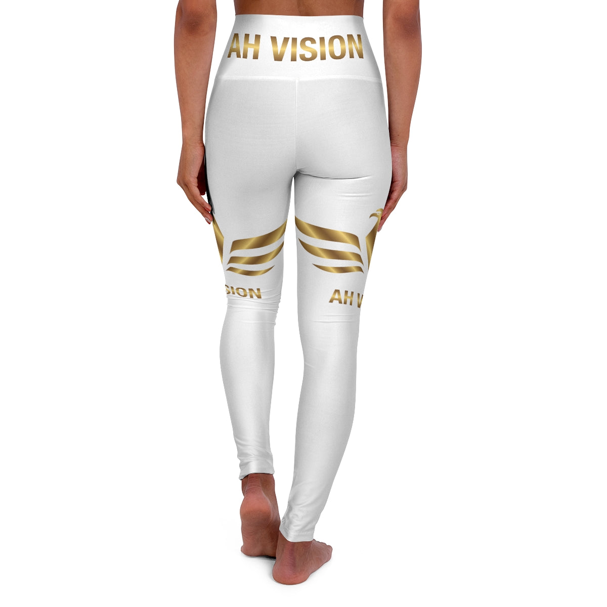High Waisted White Yoga Leggings - AH VISION