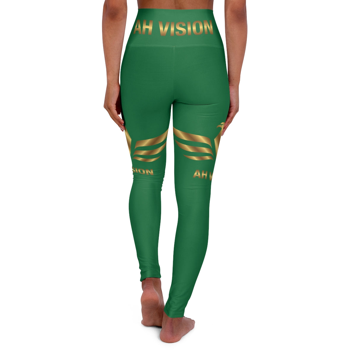 High Waisted Green Yoga Leggings - AH VISION