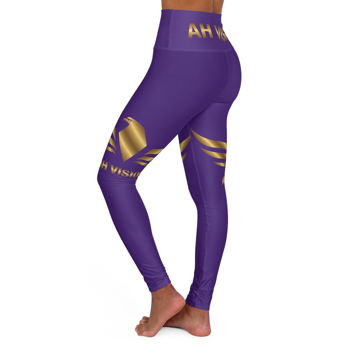 High Waisted Purple Yoga Leggings - AH VISION